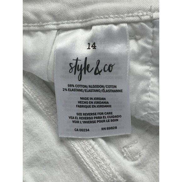 Style & Co Women's Jean Capris 14 White Cotton Elastane Summer Casual Beach - Picture 6 of 8